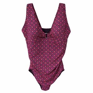 Lands' End Geo Print One Piece Swimsuit 22W